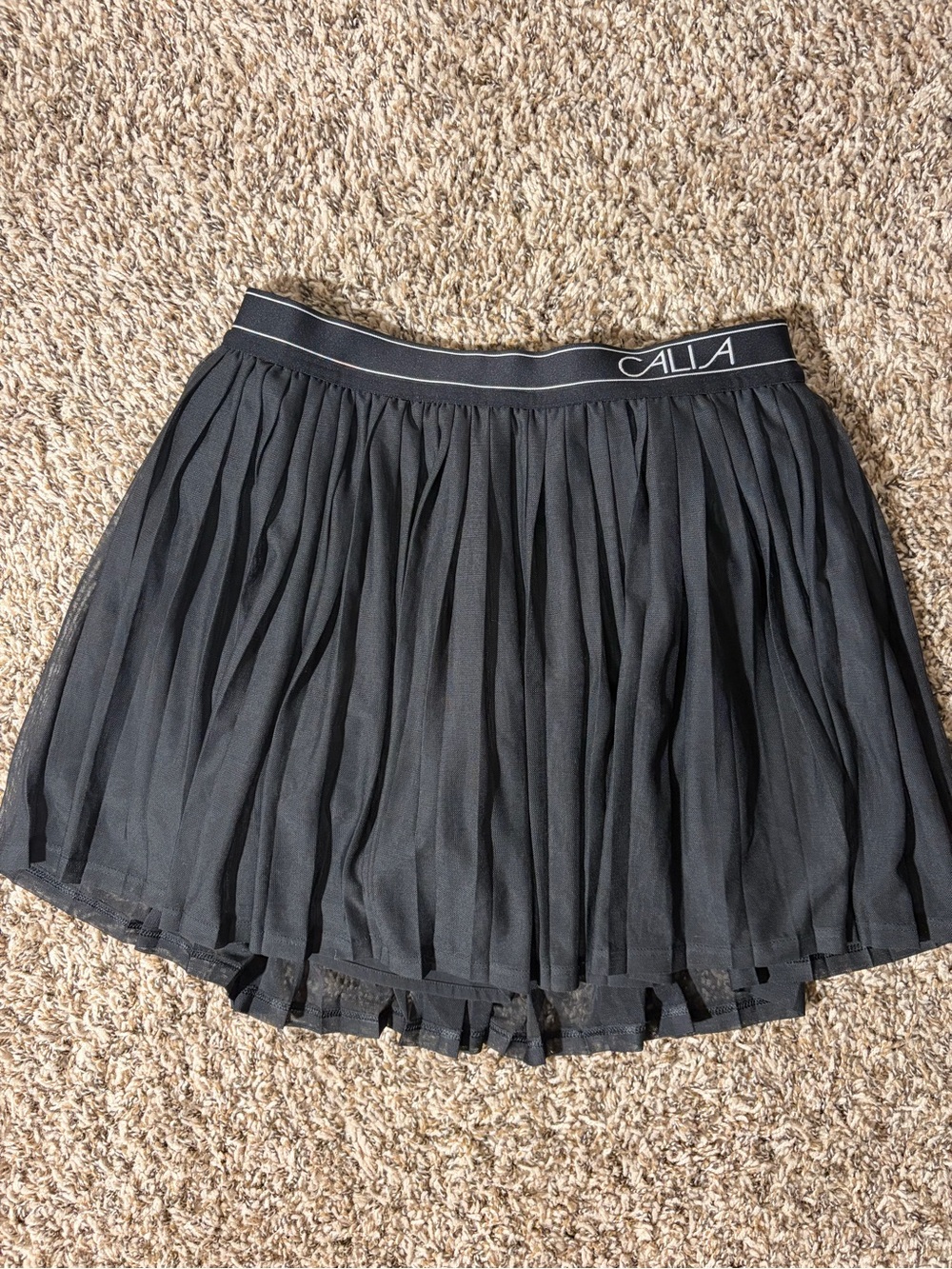 CALIA Black Pleated Tulle Mini Skirt